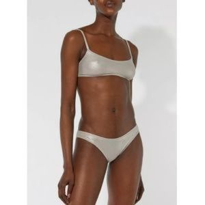 NWT Solid & Striped metallic silver Noel Bikini sz m